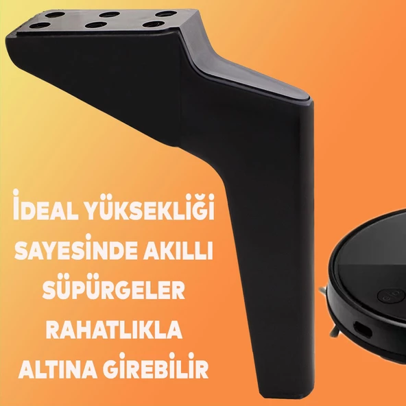 Logan Lüks Mobilya Kanepe Tv Ünitesi Konsol Koltuk Ayağı 19 Cm Siyah Ayakları - 3