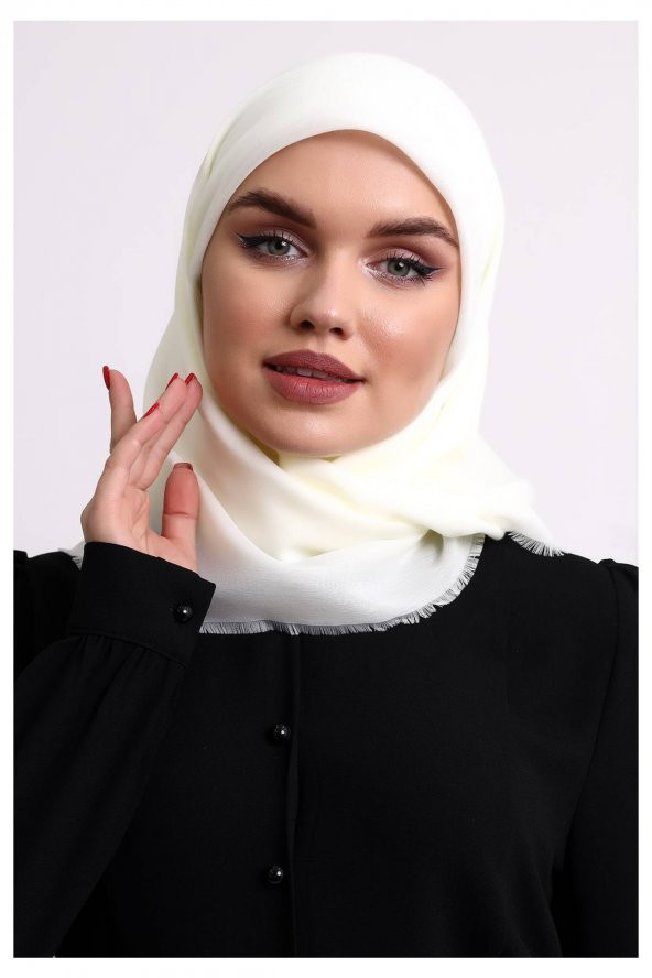 Pamuklu Pano Düz Desensiz Örtü Krem - Resim 2