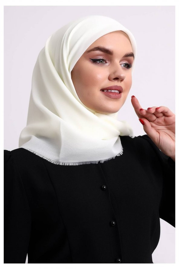 Pamuklu Pano Düz Desensiz Örtü Krem - Resim 4