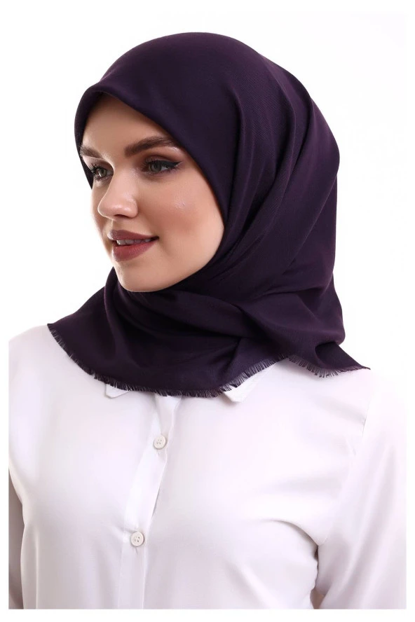 Pamuklu Pano Düz Desensiz Örtü Mor - Resim 3