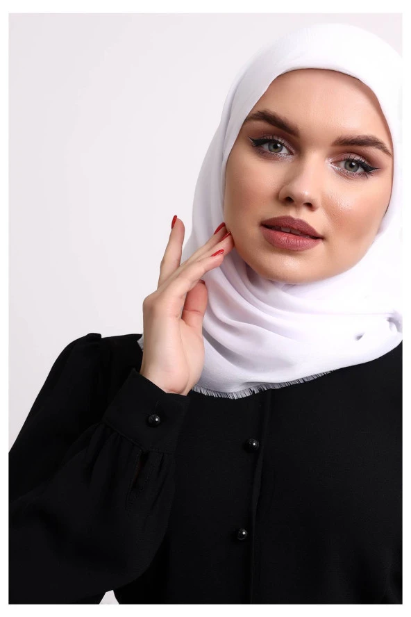 Pamuklu Pano Düz Desensiz Örtü Beyaz - Resim 2