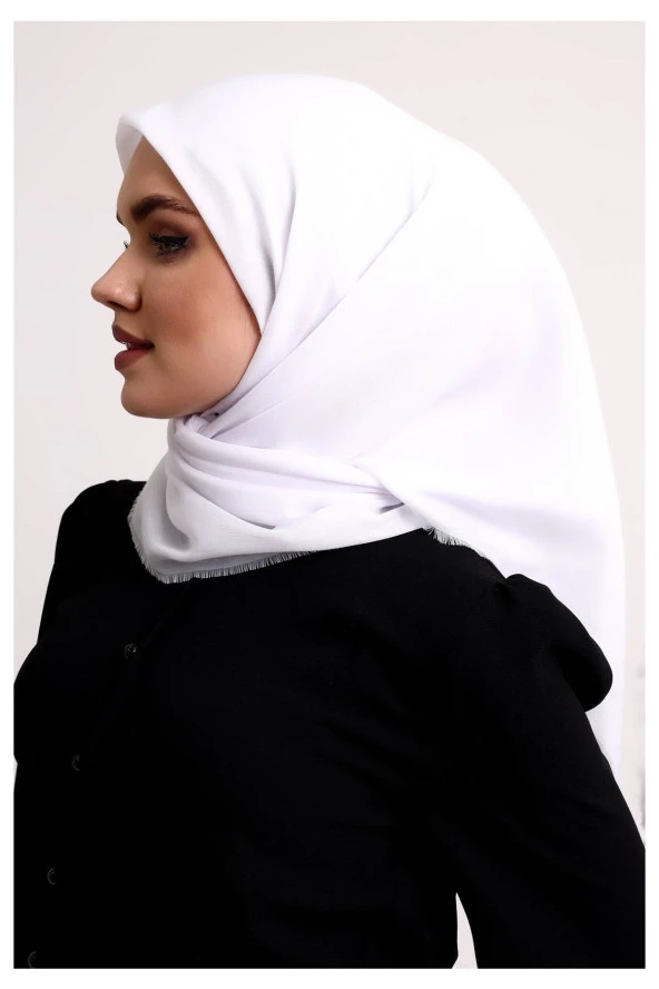 Pamuklu Pano Düz Desensiz Örtü Beyaz - Resim 3