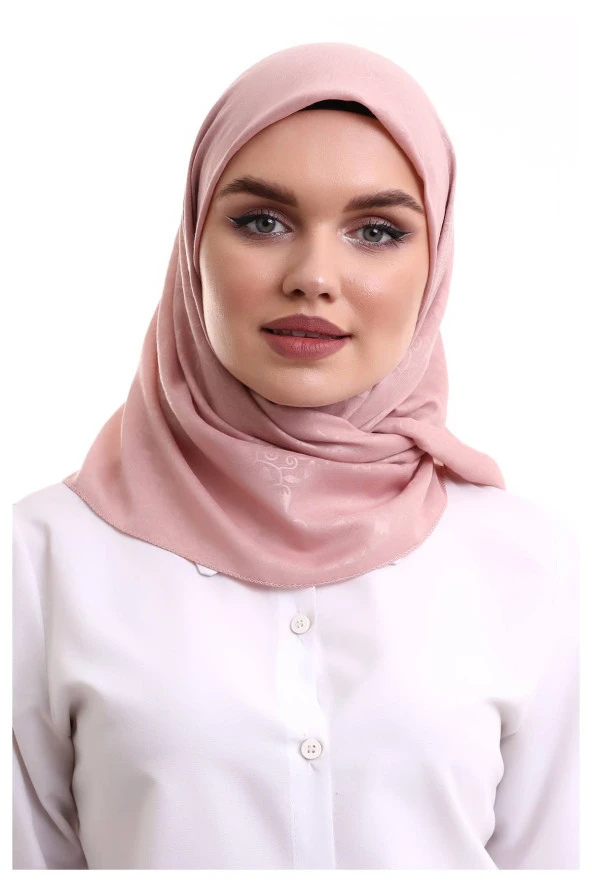 Kofra Desenli Baş Örtü - Pembe