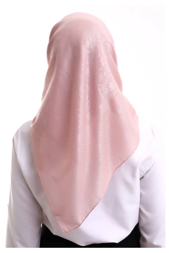 Kofra Desenli Baş Örtü - Pembe - Resim 6