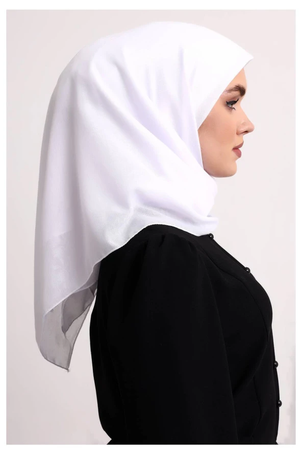 Kofra Desenli Baş Örtü - Beyaz - 5