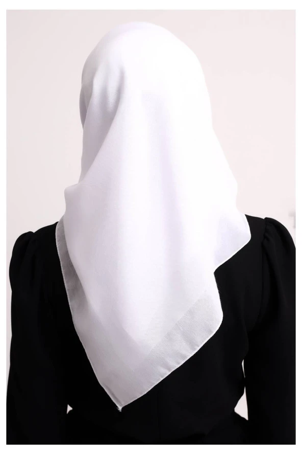 Kofra Desenli Baş Örtü - Beyaz - 6