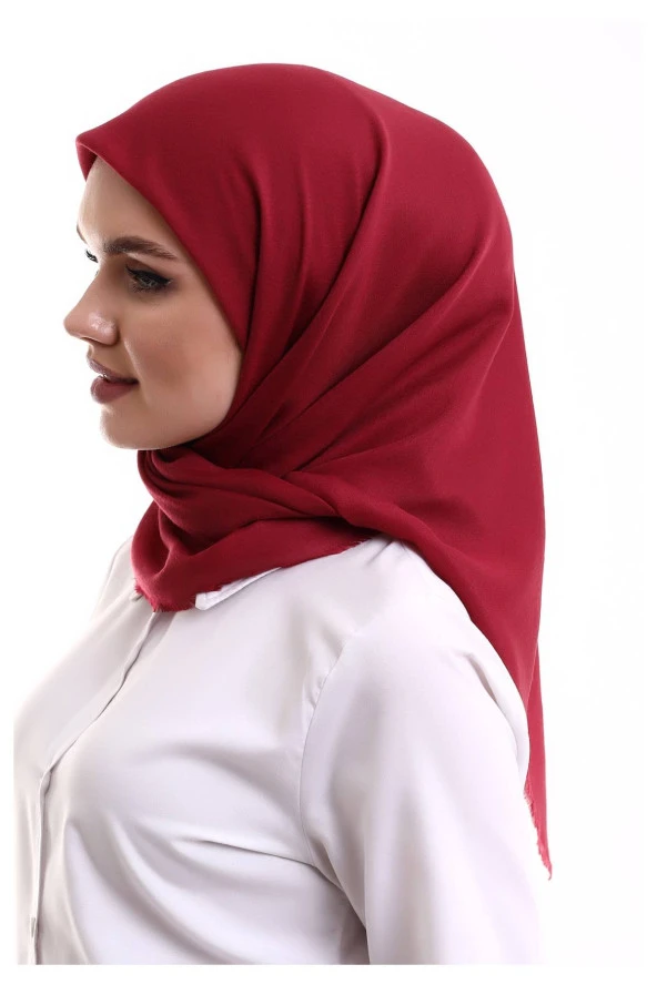 Pamuklu Pano Düz Desensiz Örtü Kırmızı - Resim 3