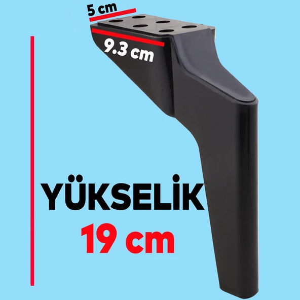 Logan Lüks Mobilya Kanepe Tv Ünitesi Konsol Koltuk Ayağı 19 Cm Siyah Ayakları - 2