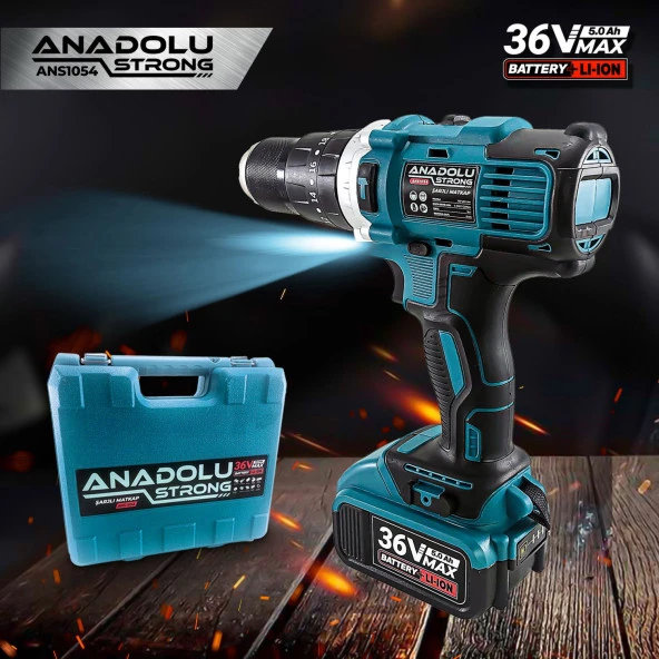Anadolu Strong Ans1054-M Profesyonel Darbeli Akülü Matkap Çift Akülü Metal Mandren - 4