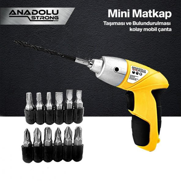 AnadoluStrong SCR17 26 Parça Şarjlı Vidalama Matkap ve 12 Taşıma Çantası - 6