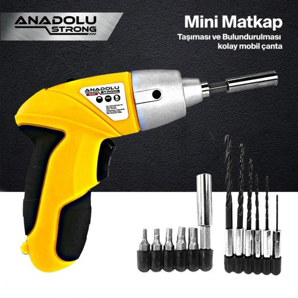 AnadoluStrong SCR17 26 Parça Şarjlı Vidalama Matkap ve 12 Taşıma Çantası - 7
