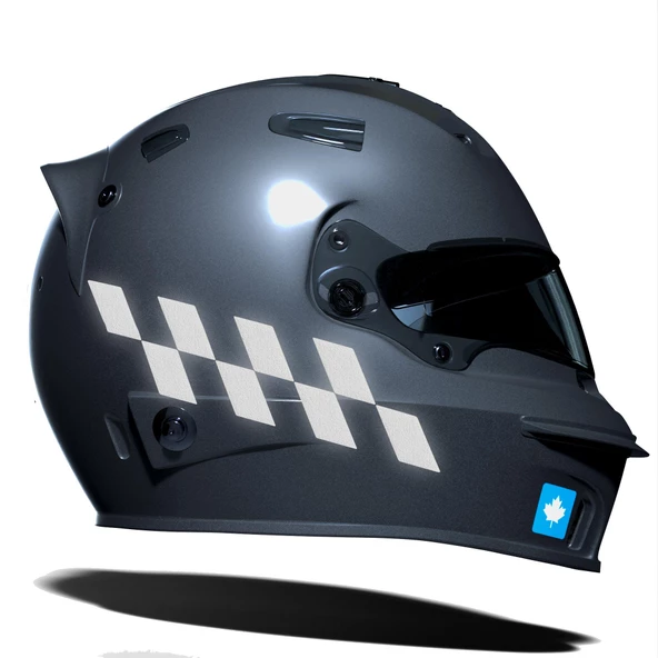 Damalı Kask Motosiklet  Sticker Takımı Reflektif, Floresan, Parlak Düz, Özel Renkler Çınar Extreme - 2