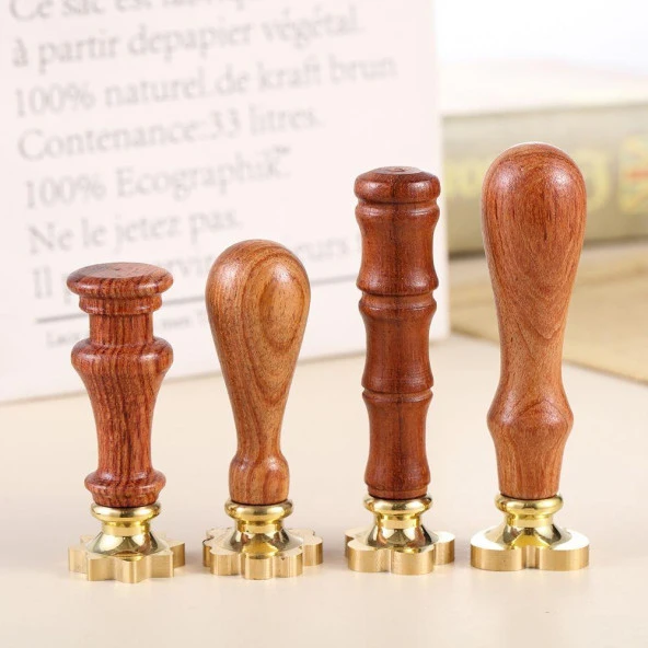 Boş Mum Mühür Pirinç Damga Başlığı Yonca Yaprağı Şeklinde 26x26mm - Resim 8