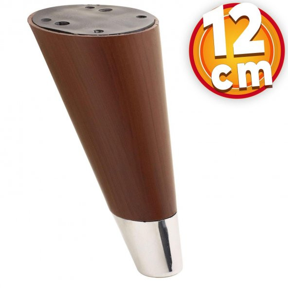 Lüks Mobilya Sehpa TV Ünitesi Koltuk Ayağı 12 cm Kahverengi Ahşap Desenli Ayak