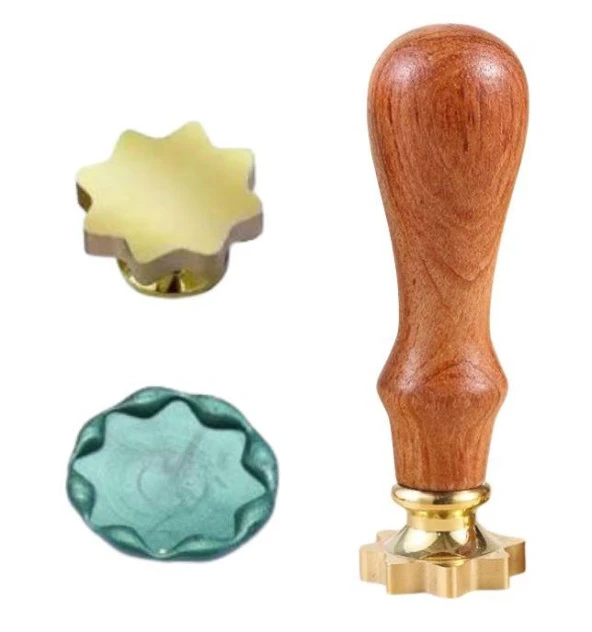 Boş Mum Mühür Pirinç Damga Başlığı Sekizgen Yıldız 24x284mm ürün görseli