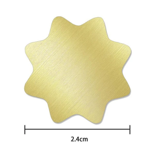 Boş Mum Mühür Pirinç Damga Başlığı Sekizgen Yıldız 24x284mm - Resim 3