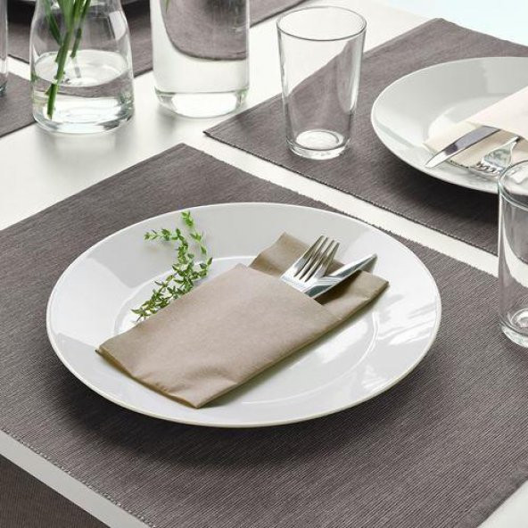 Dikdörtgen Peçete Bej Renk MeridyenDukkan 38x38 cm 25 Adet Kağıt Servis Peçete - 3
