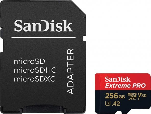 Sandısk Extreme Pro 256GB Mıcro Sd Hafıza Kartı 200Mb/90Mb SDSQXCD-256G - 2