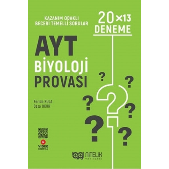 Nitelik Yayınları AYT Biyoloji Provası 20X13 Deneme