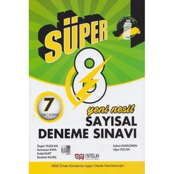 Nitelik Yayınları Süper 8. Sınıf LGS Sayısal Yeni Nesil 7 Deneme Sınavı