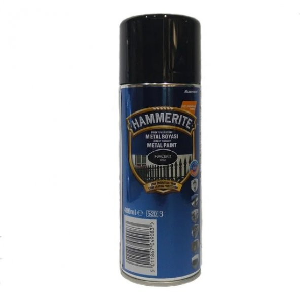 Marshall Hammerite Pürüzsüz Metal Üstü Sprey Boya SİYAH 400 ML - 1