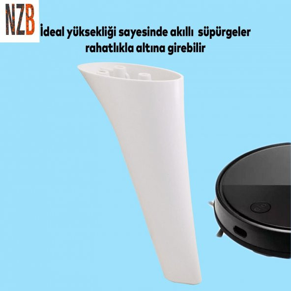 Lüks Mobilya Kanepe Sehpa TV Ünitesi Koltuk Ayağı 20 cm Beyaz Baza Ayak - Resim 4