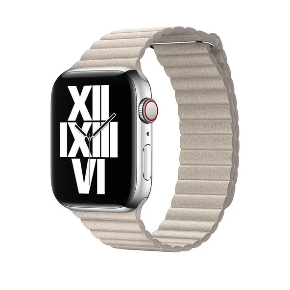 Apple Watch 38mm KRD-09 Deri Lop Kordon Saat Değildir.  Gold