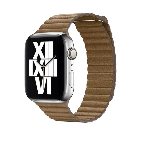 Apple Watch 38mm KRD-09 Deri Lop Kordon Saat Değildir.  Kahverengi