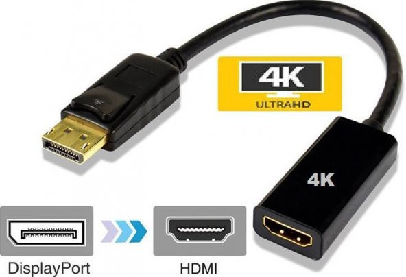 4K Destekli Displayport Hdmi Çevirici Dönüştürücü Adaptör - 1