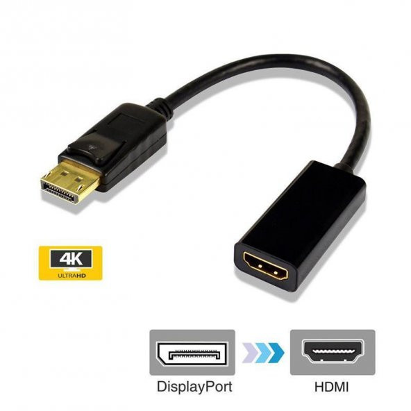 4K Destekli Displayport Hdmi Çevirici Dönüştürücü Adaptör - 2