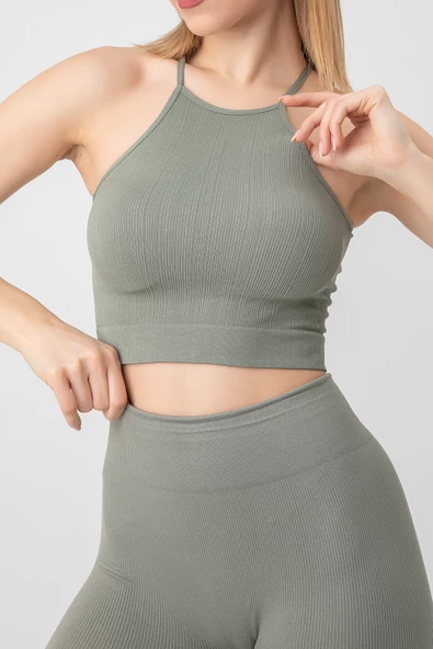 DoReMi Seamless Örme Halter Yaka Büstiyer - 11