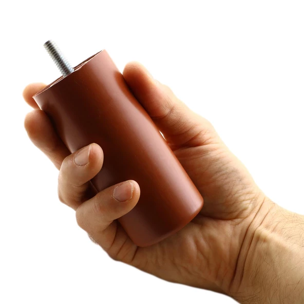 SANCAK Gizli Ayak (KAHVE) (M/8) Silindir Destek Ayağı 10 cm - 3
