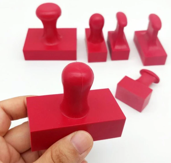 Mühür Kauçuk Alaşım Kırmızı Kaşe Dikdörtgen 60x30mm - Resim 4