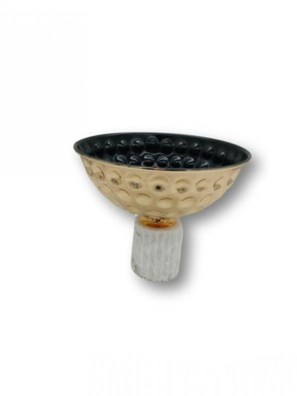 Crearthome Dekoratif Mermer Tabanlı Dövme Saksı Gold SMT-11-AL-SZR - 2