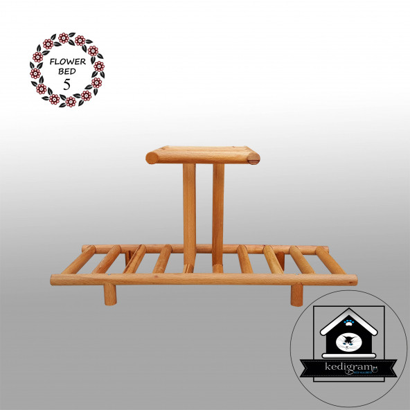 Çiçek Standı 5 - Walnut Çiçeklik -ahşap Saksılık- Çiçek Rafı - Balkon Düzenleme - 4