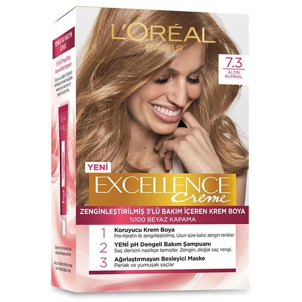 Loreal Paris Excellence Creme Saç Boyası 7.3 Altın Kumral