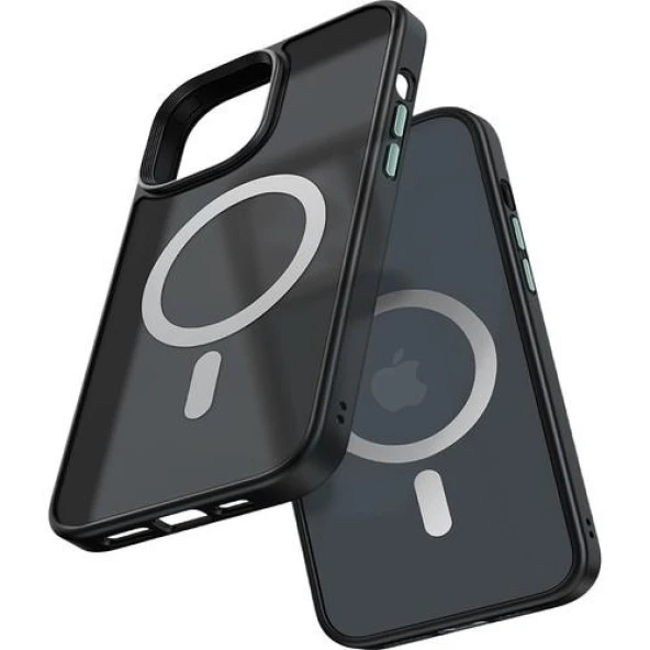 Mcdodo İphone 14 Plus Uyumlu Mat Siyah Magsafe Kılıf PC-3101