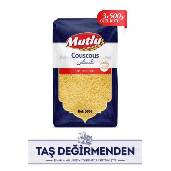 Mutlu Makarna Fas Kuskus Fine 500 G / Morocco Couscous * 3 Adet