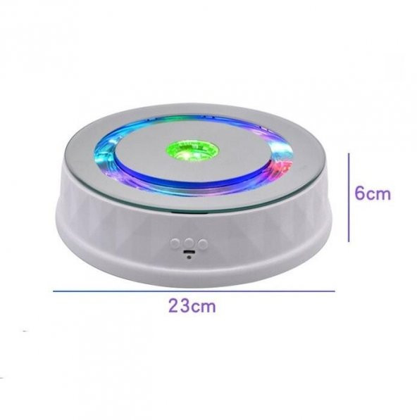 Ürün Çekimi Vitrin için 360° Dönen Renkli Işıklı Sunum Standı 8 KG - 3