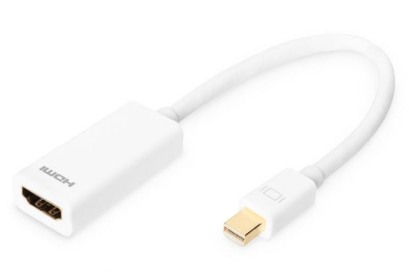 DIGITUS AK-340404-001-W MİNİ DISPLAYPORT => HDMI ÇEVİRİCİ / 0,15m