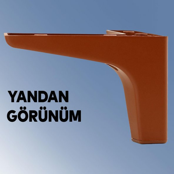 Lüks Mobilya Kanepe Sehpa TV Ünitesi Koltuk Ayağı 10 cm Kahverengi Baza Ayak - Resim 3