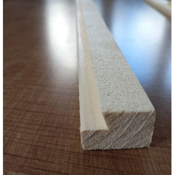 Kanallı Ahşap Kavak Çıta (4 Adet) 2cmX2cmX35cm