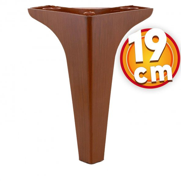 Lüks Mobilya Kanepe Sehpa TV Ünitesi Koltuk Ayağı 19 cm Ahşap Desenli Kahverengi Baza Ayak