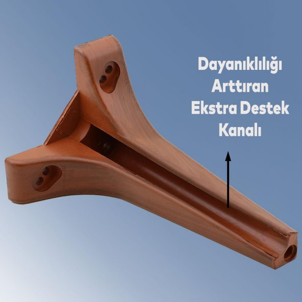 Lüks Mobilya Kanepe Sehpa TV Ünitesi Koltuk Ayağı 19 cm Ahşap Desenli Kahverengi Baza Ayak - 5