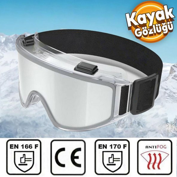 Kayak Gözlüğü Antifog Güneş Kar Şeffaf Snowboard Glasses Ekonomik Seri Gözlük - 2