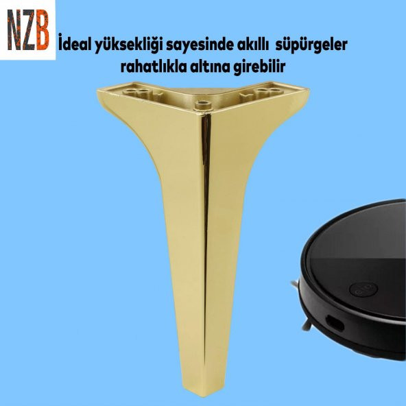 Lüks Mobilya Kanepe Sehpa TV Ünitesi Koltuk Ayağı 19 cm Altın Gold Baza Ayak - 3