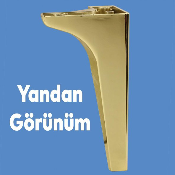 Lüks Mobilya Kanepe Sehpa TV Ünitesi Koltuk Ayağı 19 cm Altın Gold Baza Ayak - 6