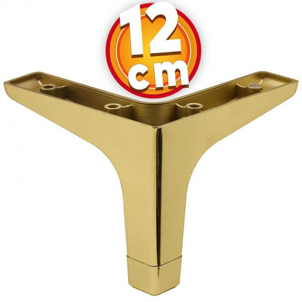 Lüks Mobilya Kanepe Sehpa TV Ünitesi Koltuk Ayağı 12 cm Altın Gold Baza Ayak - 1