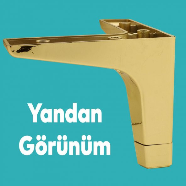 Lüks Mobilya Kanepe Sehpa TV Ünitesi Koltuk Ayağı 12 cm Altın Gold Baza Ayak - 5