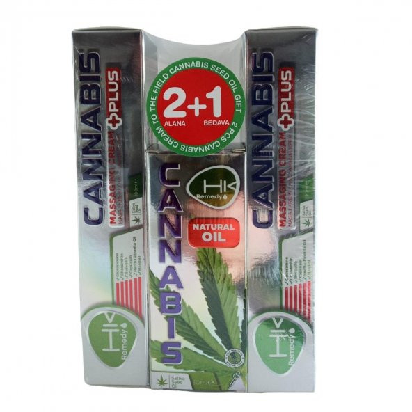 HK Remedy Cannabis Yağı 50 ml & 2 X Cannabis Masaj Kremi 100 ml 3lü Set